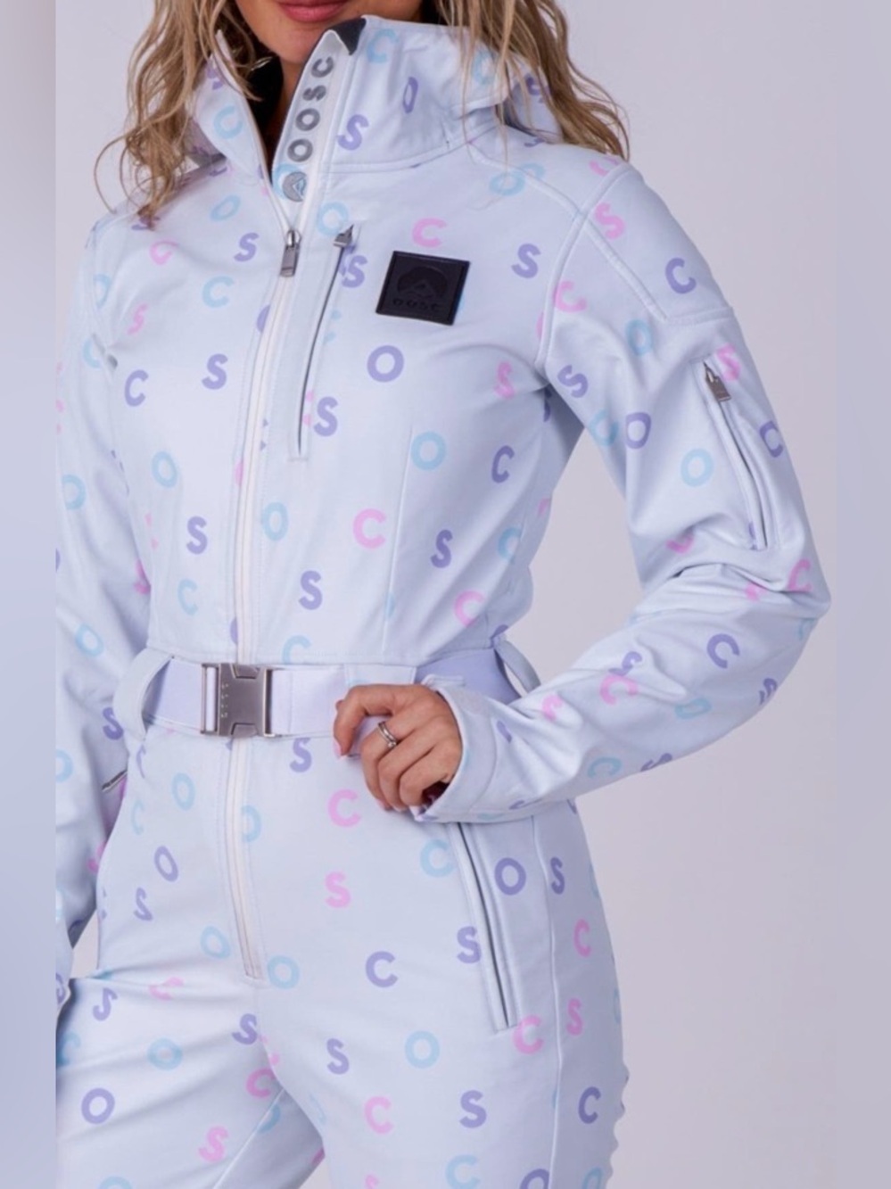 OOSC l Women's White Luxury Print Chic Ski Suit | L - Picture 7 of 17